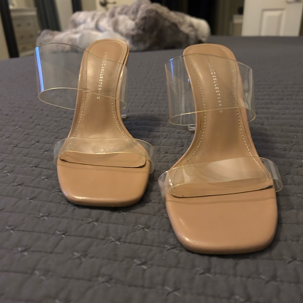 Zara Basic Collection Clear Strap Block Heels. Sz… - image 4